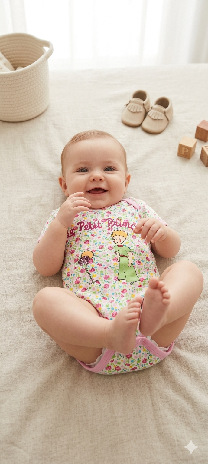 Le petit prince pink flower- Baby Romper