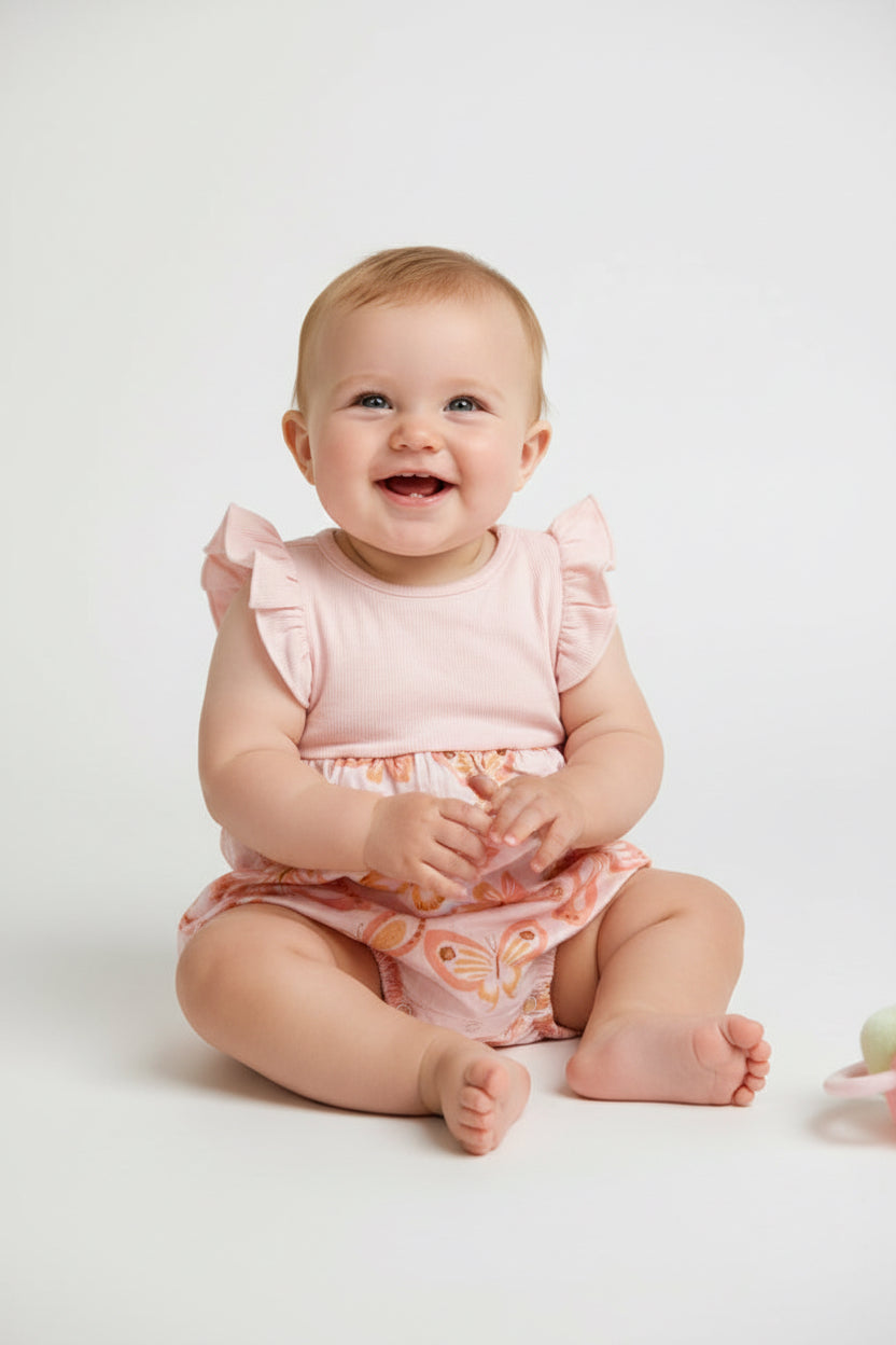 Baby pink butterfly 🦋- Baby High Quality half Jumpsuits
