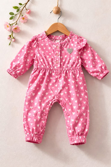 Pink with heart 🤍- Baby Jumpsuits High Quality