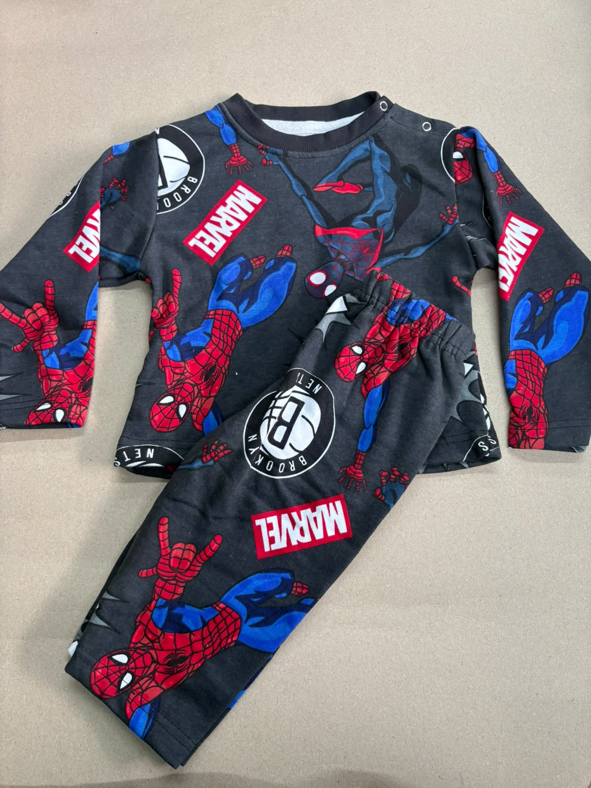 Baby Co-ord sets spiderman-(snap button)