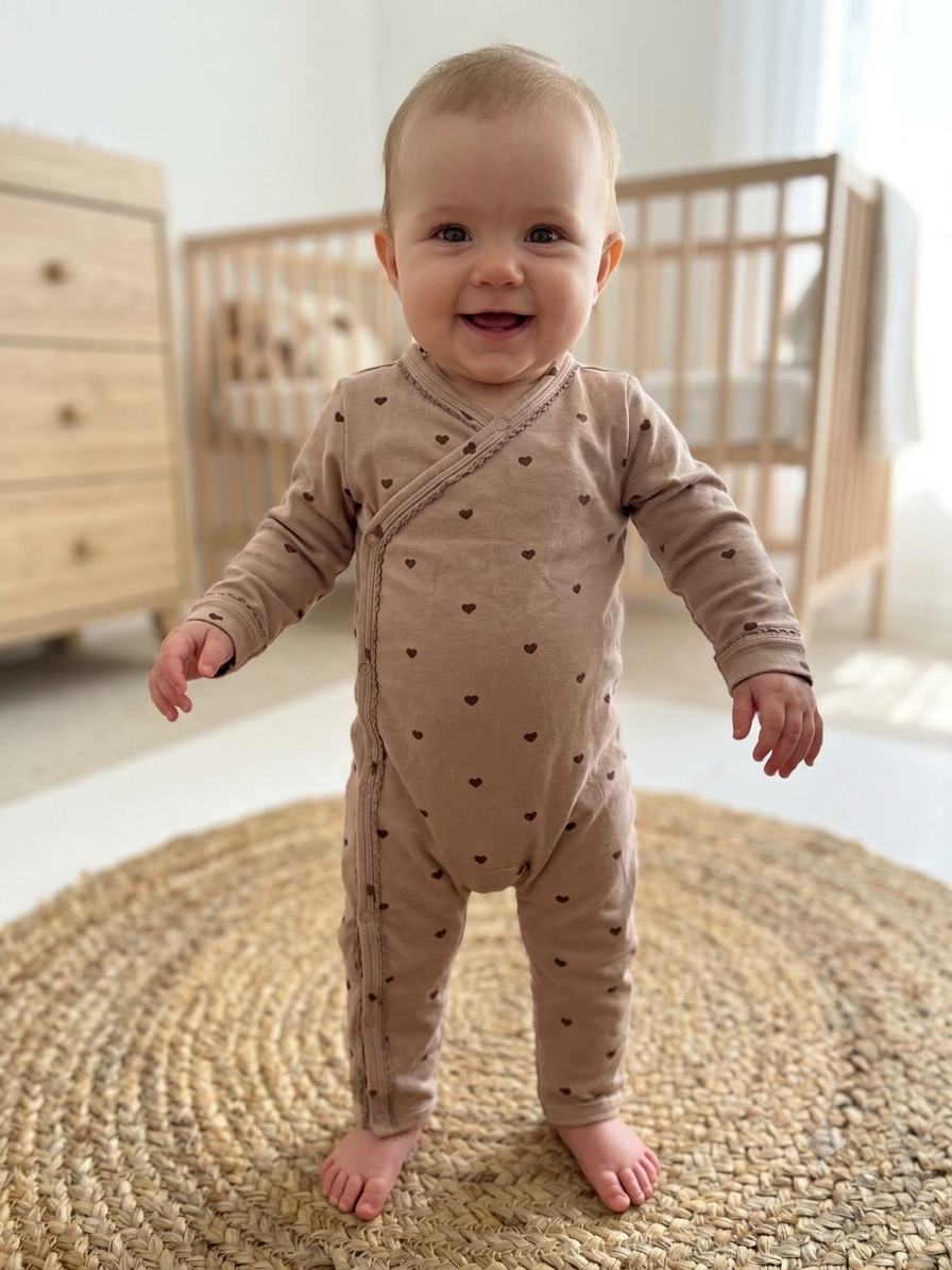 Coffe brown heart Baby High quality jumpsuit