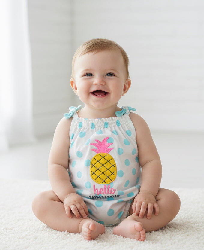 Blue with pineapple π- Baby Romper