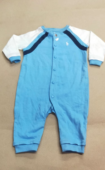 sky blue little horse logo -Baby High quality jumpsuit