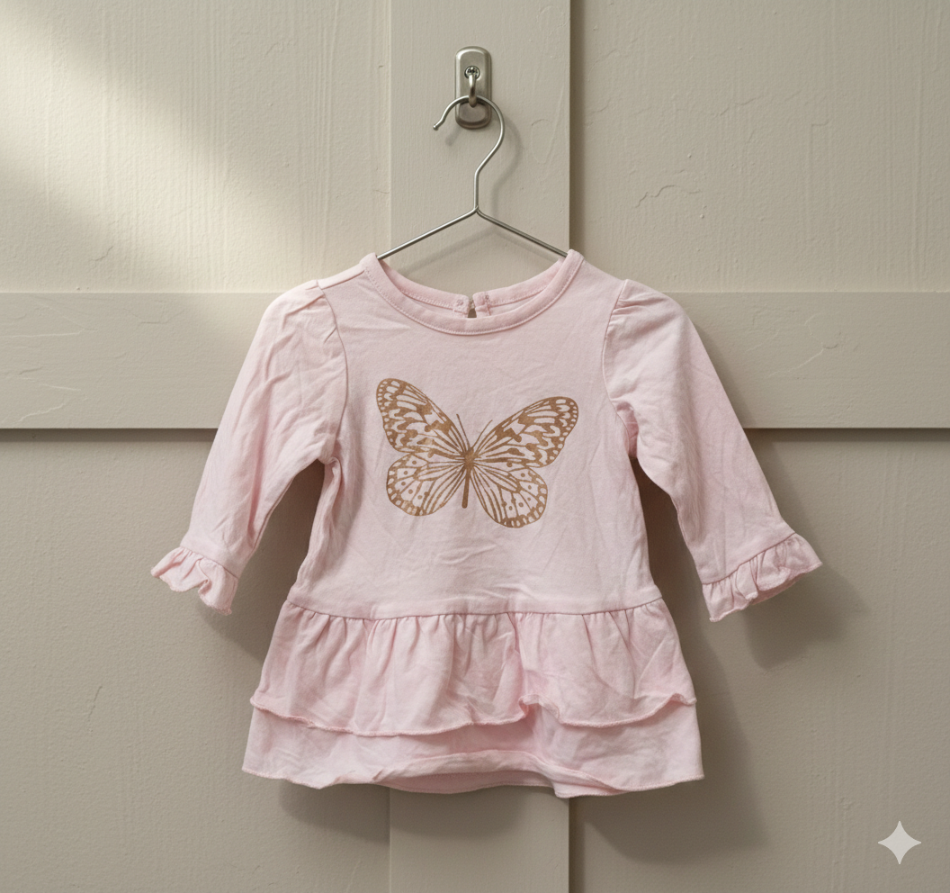 Pink butterfly -Baby Full Sleeve Top