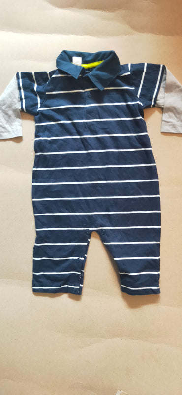 Dark blue white line Baby High quality jumpsuit