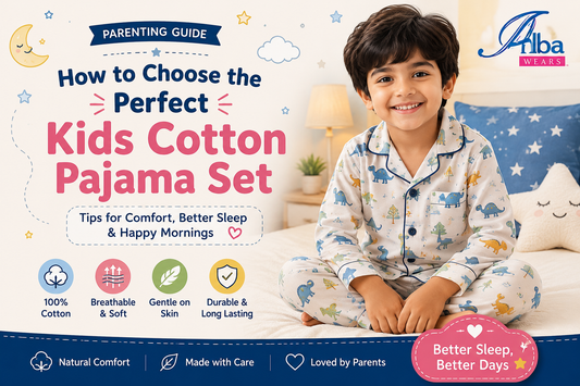 Kids cotton pajama set for comfortable sleep