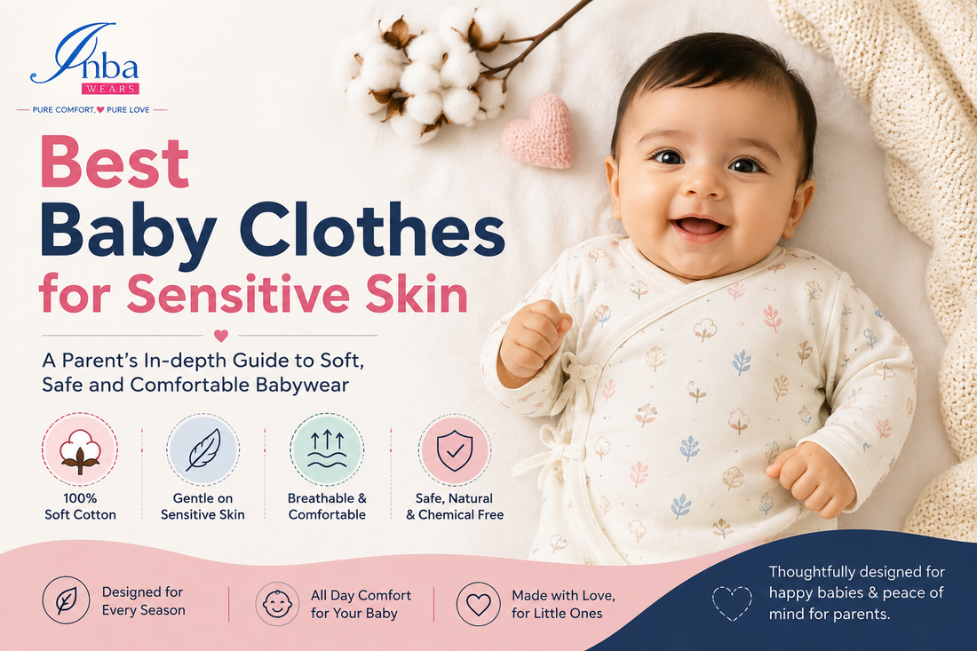 Soft cotton baby clothes for sensitive skin by Inbawears