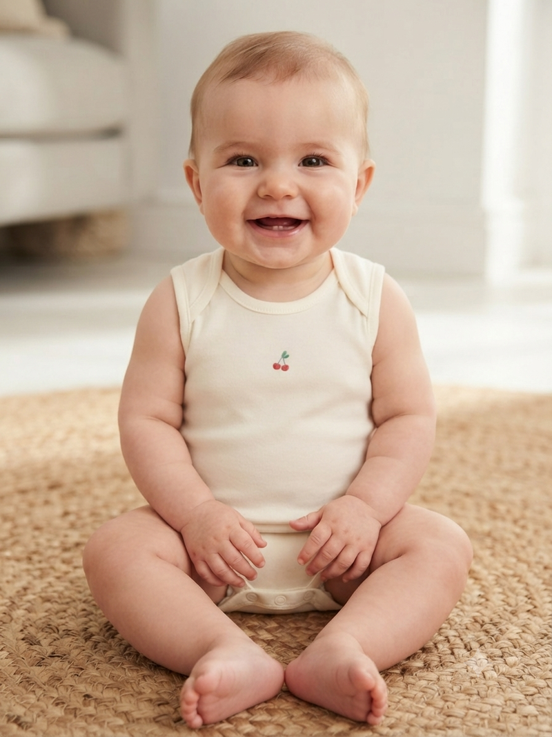 Half white cherry Sleeveless Baby romber