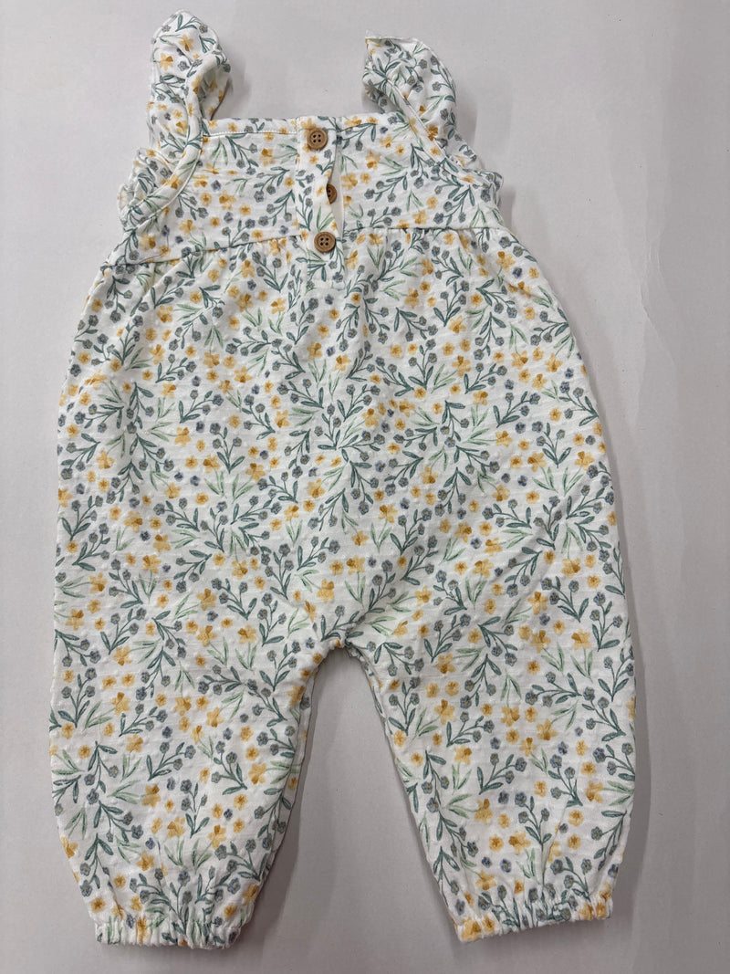 Green with yellow with multi floral- Baby Jumpsuits