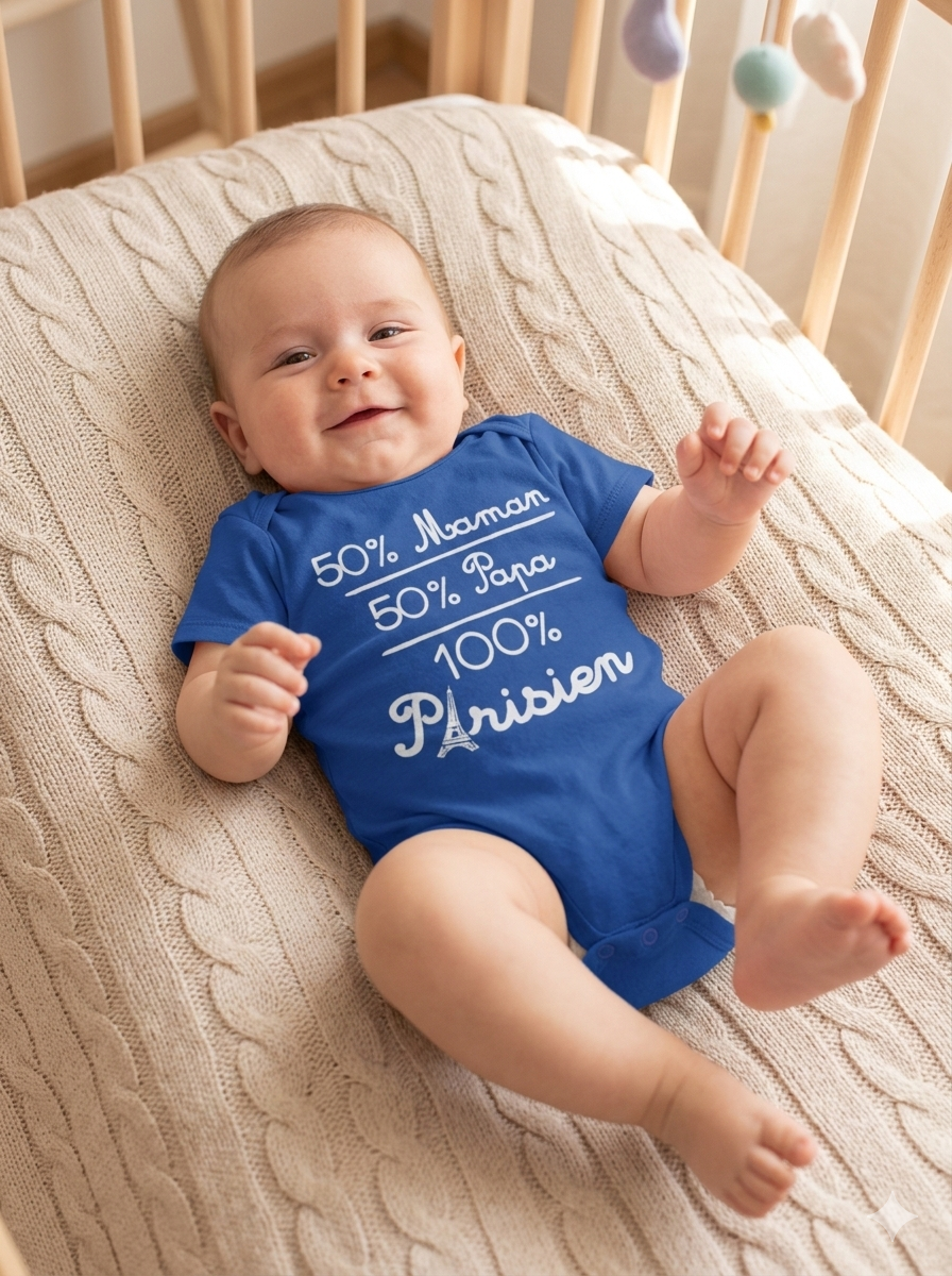 Dark blue parisien - Baby Romper