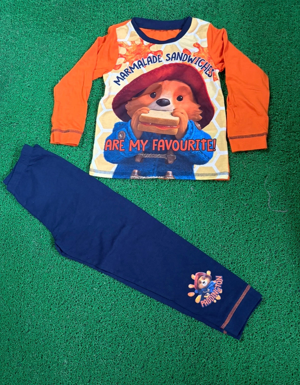 Orange teddy with marmalade sandwich -Kids Full Sleeve Set