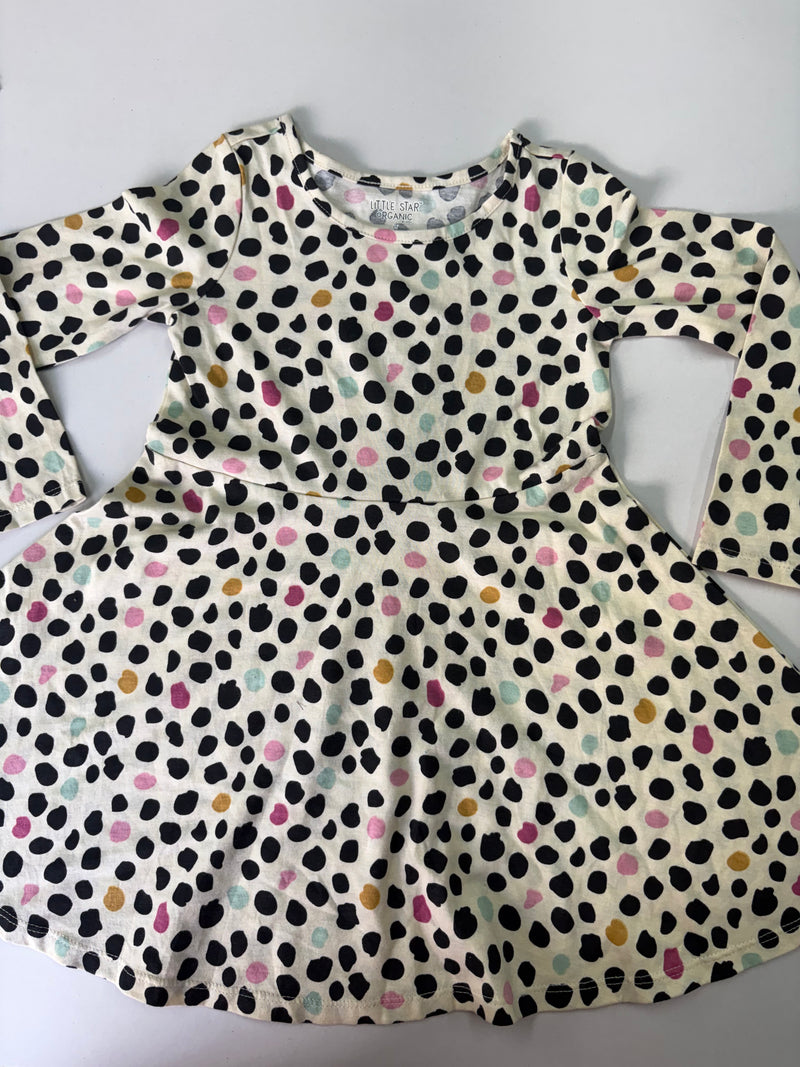 Black  dot - full sleeve frock