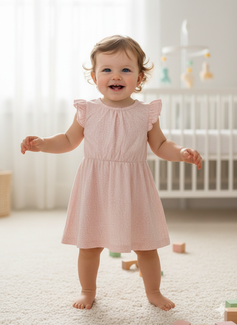 Pink -Baby Sleeveless frock