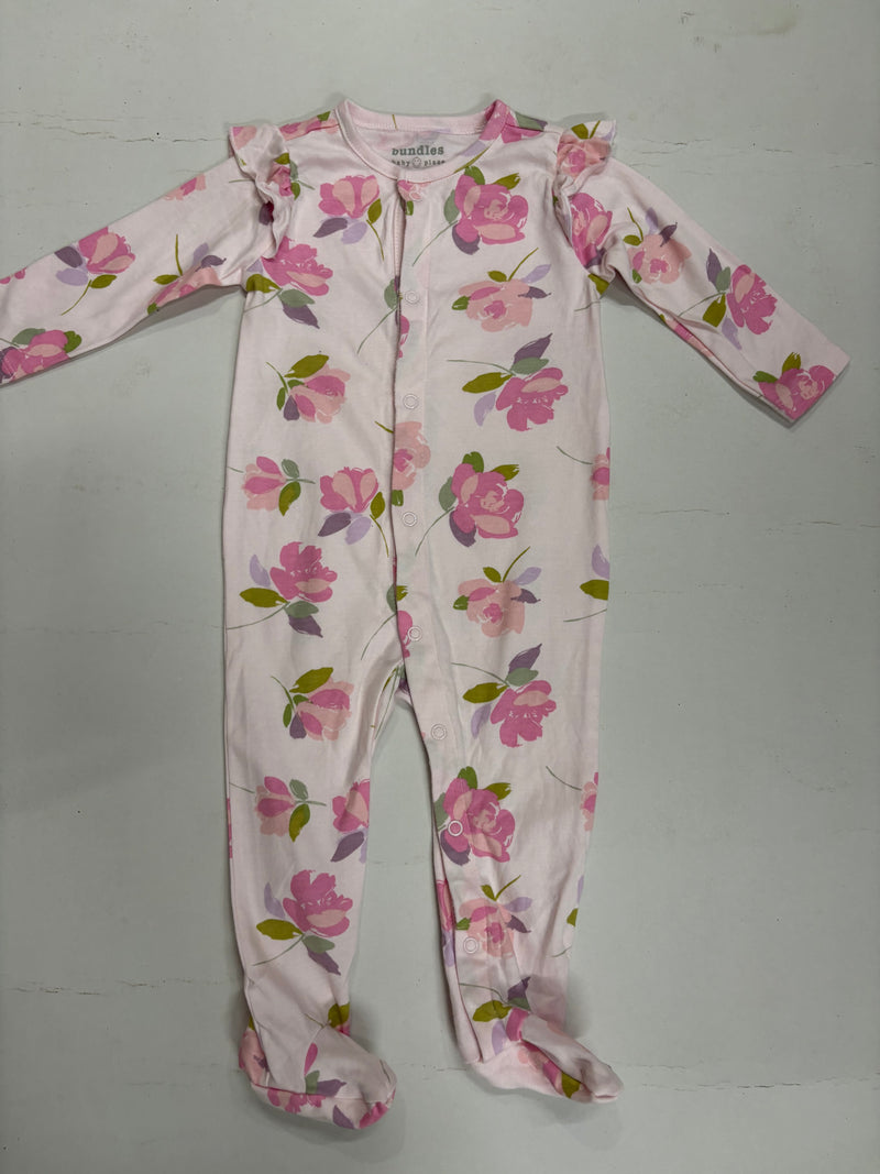 Pink Flowers🌸 with shoe(snap button)- Baby high quality jumpsuit