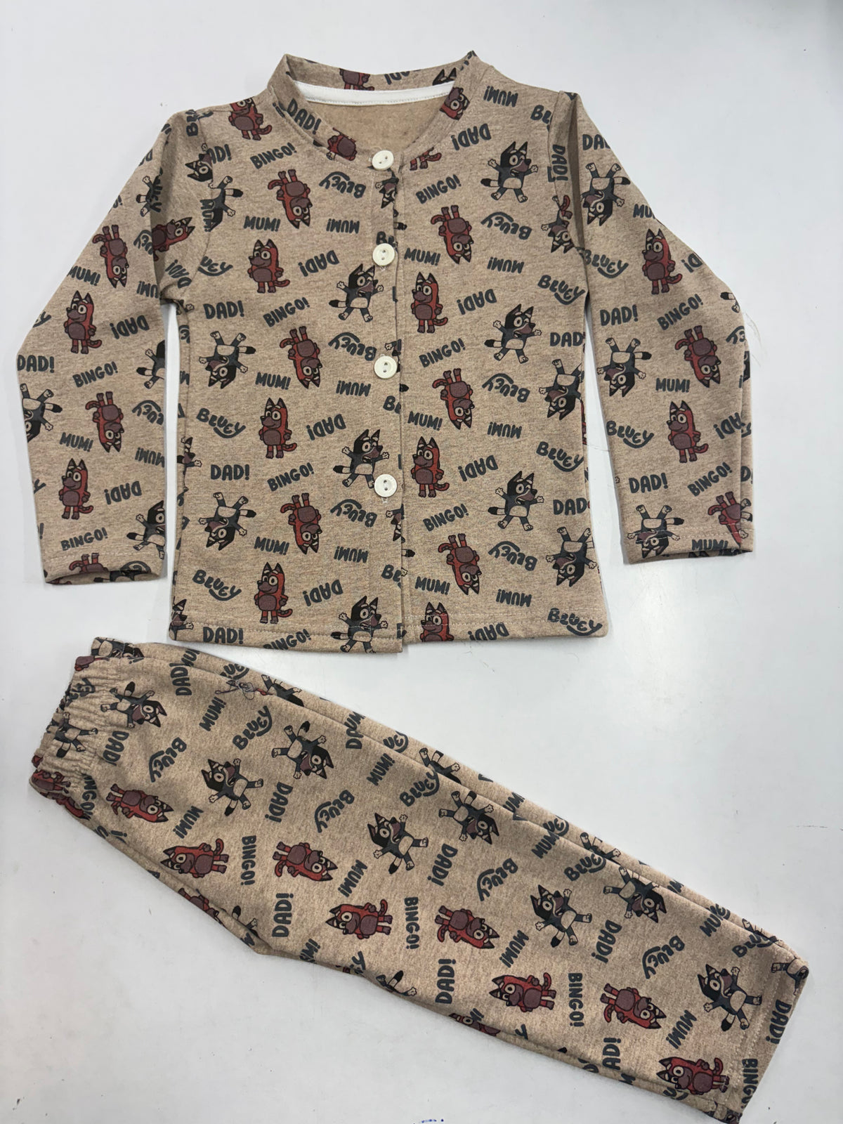 Premium winter wears, Front open cream with bingo ￼ LoopKnit-11