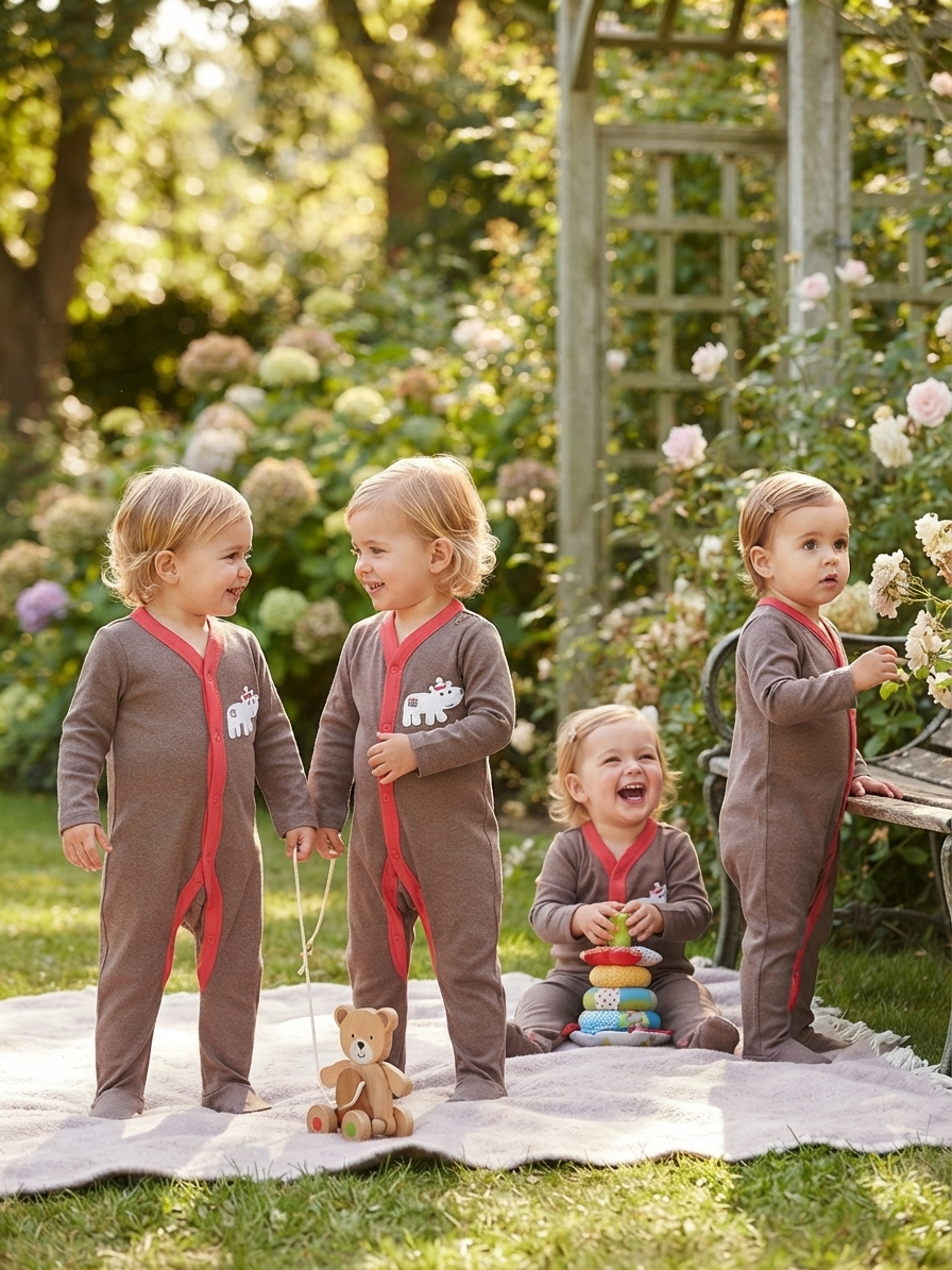 Brown with shoe (snap button)-Baby High Quality Jumpsuits