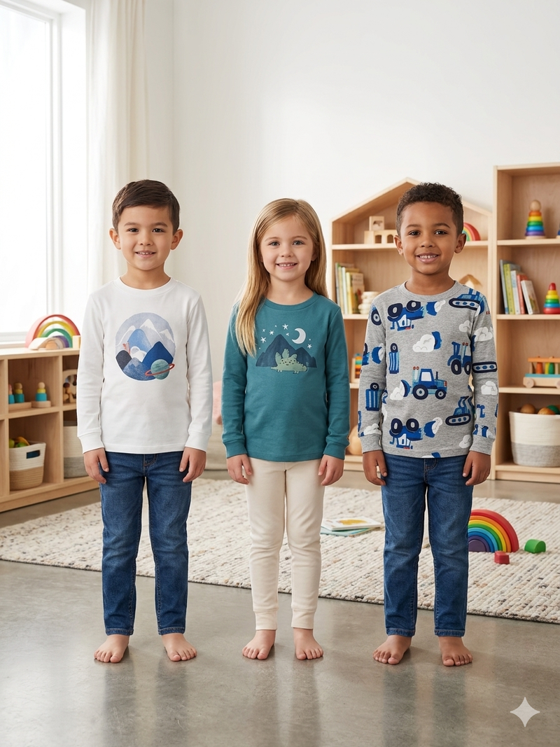 Girls & Boys full sleeve top 3 pcs Combo Set