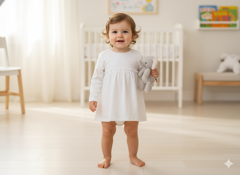 White-Baby Full Sleeve frock