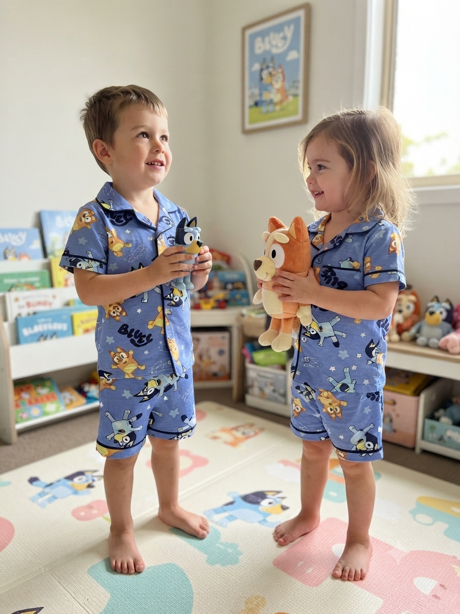 Bluey -Kids Collar Night Suit