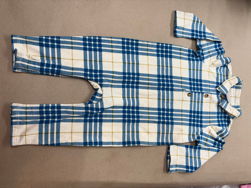 Blue checked cloar-Full Jumpsuits