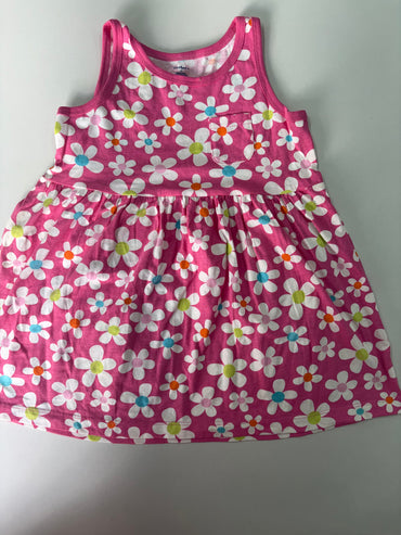 Pink flowers with packet-Frock