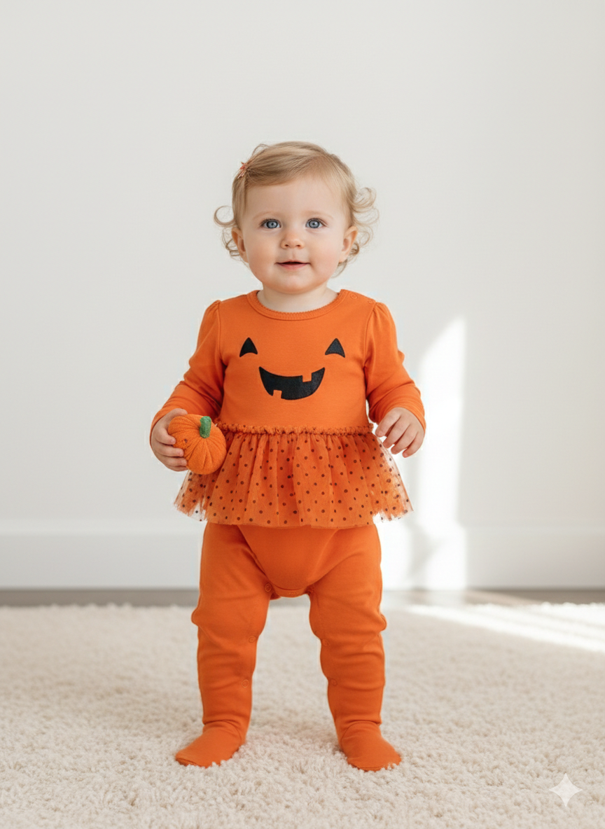 Orange  -Onesies  full frock