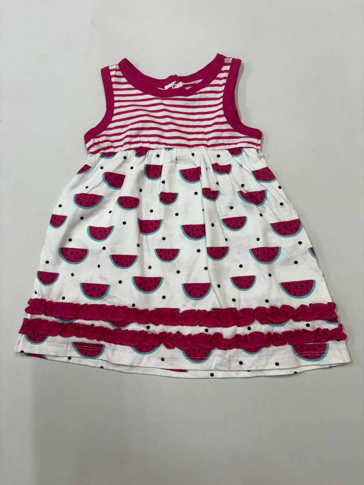 Pink watermelon -Baby Sleeveless Frock