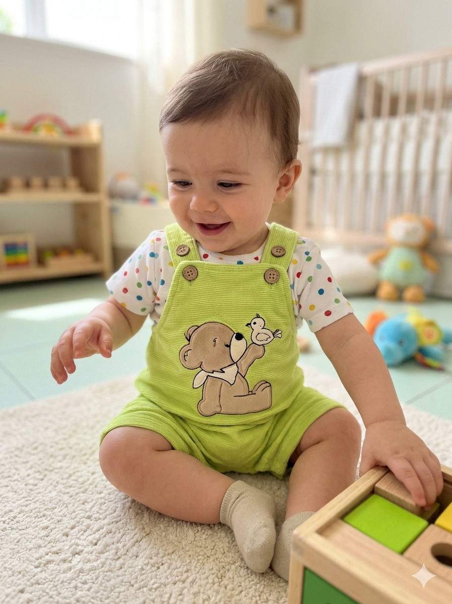 Lime Green💚- Baby Dungaree