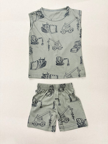 Construction vehicle sketch print
- Sleeveless co-ords