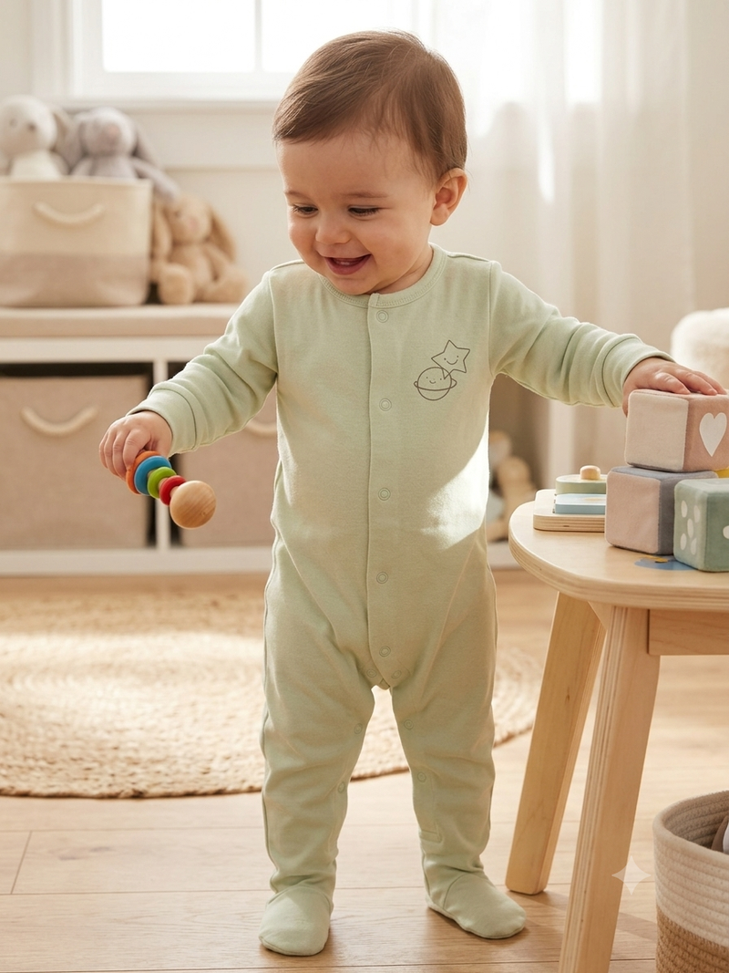 Sage Green-Baby Jumpsuits