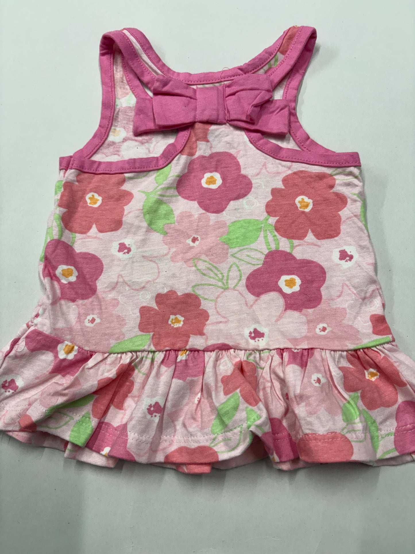 baby pink flowers- top -Sleeveless Frock