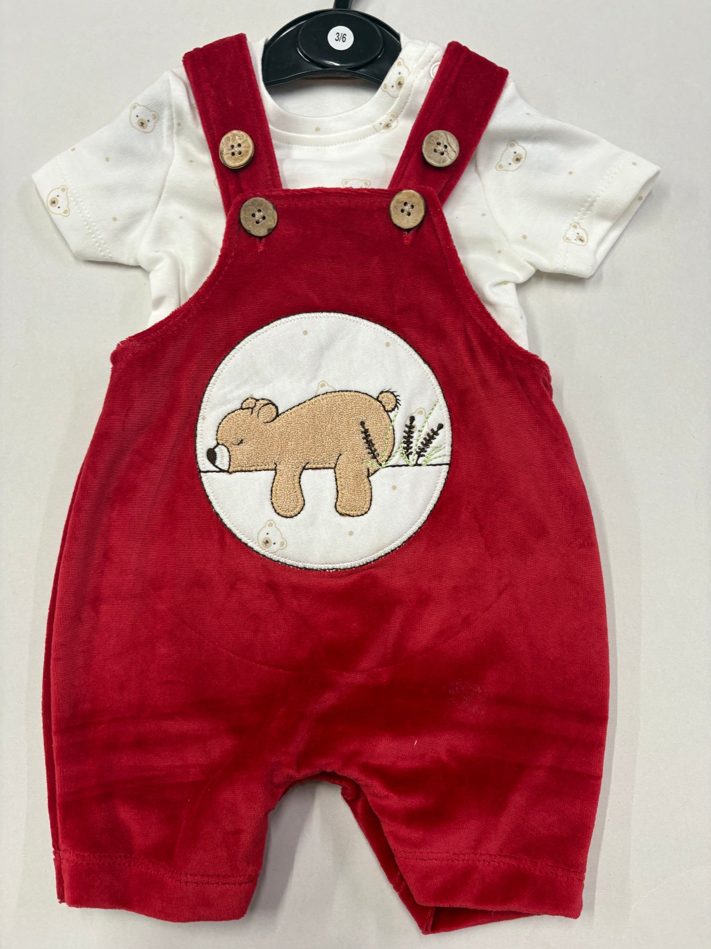 Red with white - Sleeve Dungaree
