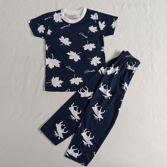 Kids Suit - Blue and White Flowers