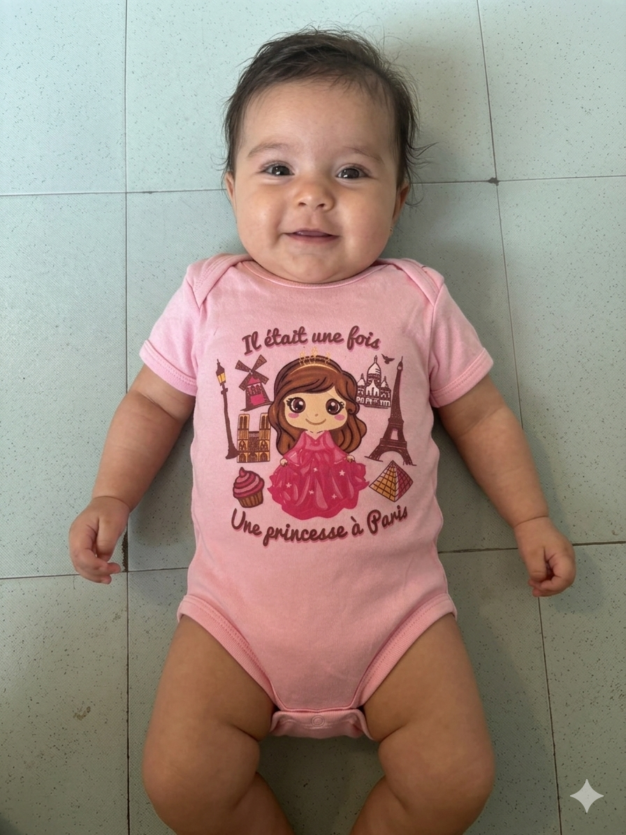 Pink with girl- Baby Romper
