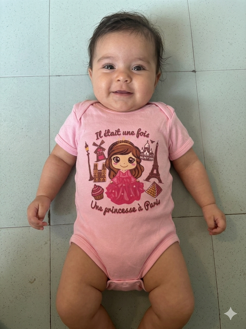 Pink with girl- Baby Romper