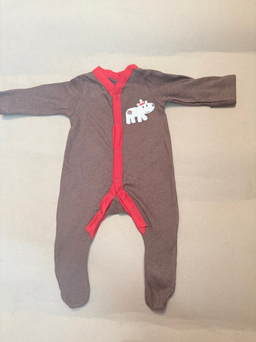 Brown with shoe (snap button)-Baby High Quality Jumpsuits