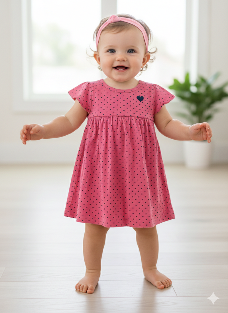 Red with heart -Frock