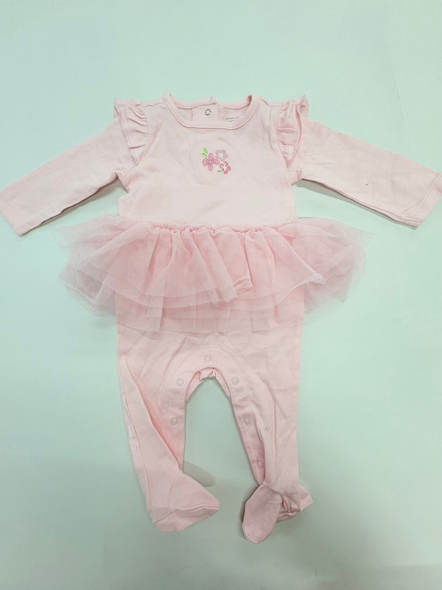 Pink with flower -Onesies full frock