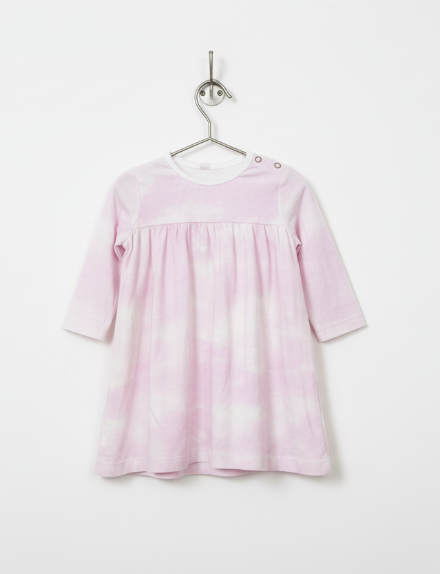 Pink die & dye -Baby Full Sleeve frock