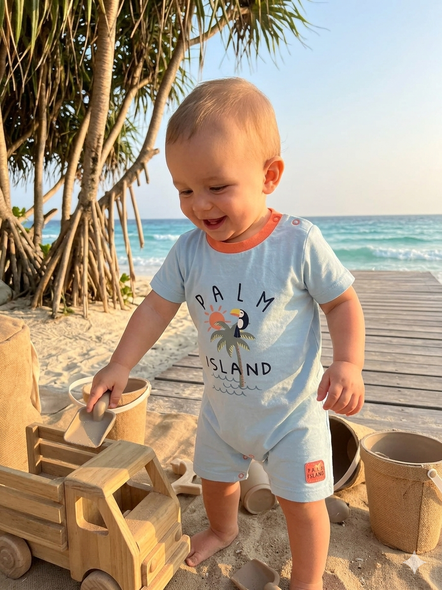 PALM  ISLAND- baby half Jumpsuit