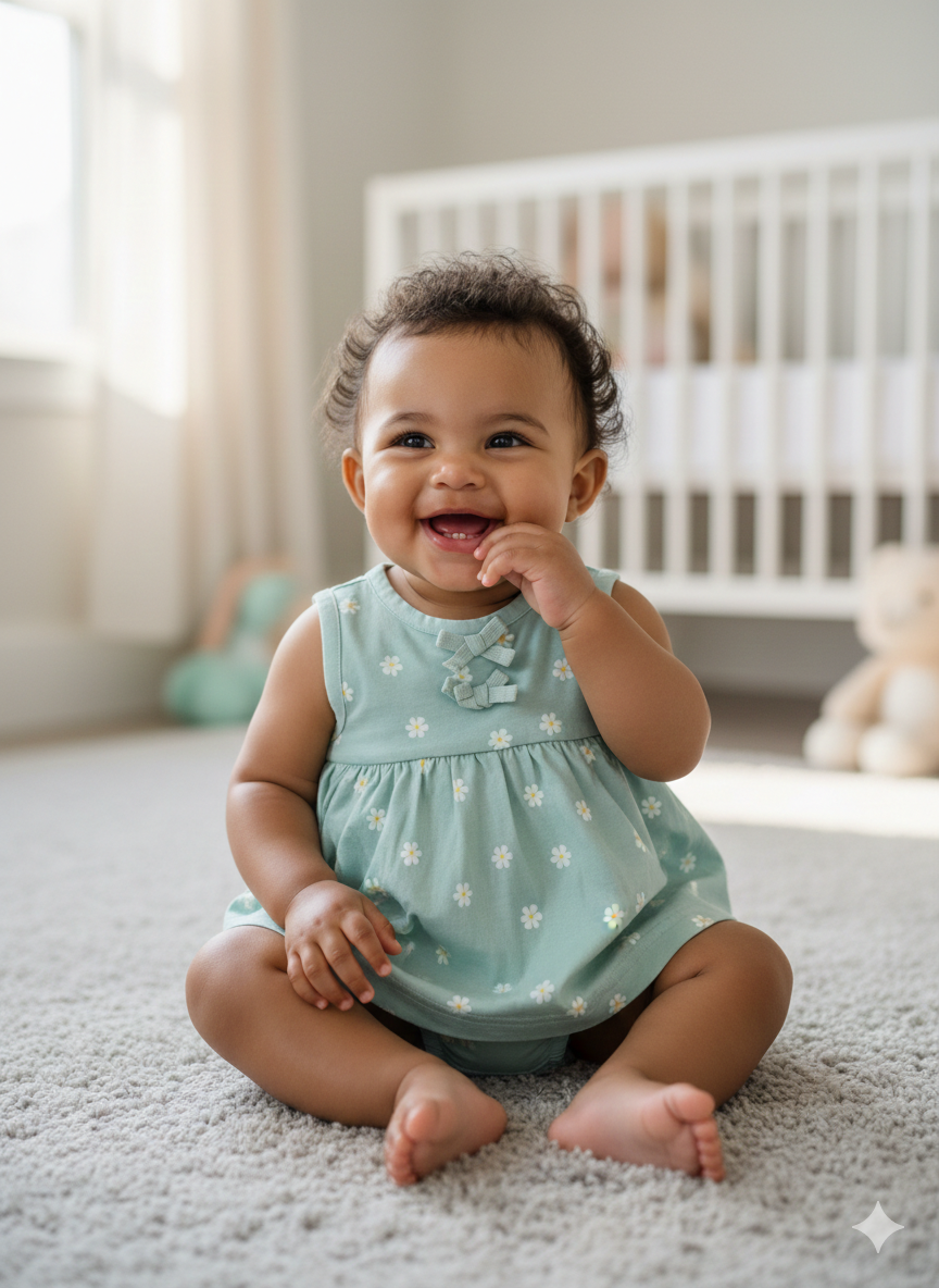 Pista green floral -onesies frock