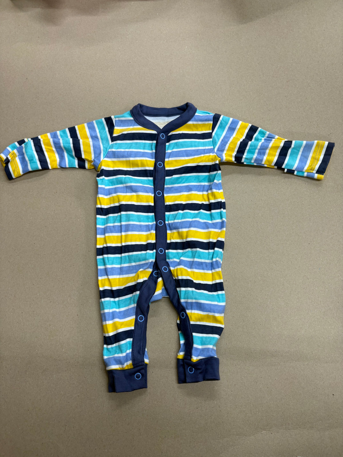 Multiple colour stripes (snap button)-Baby High quality jumpsuit