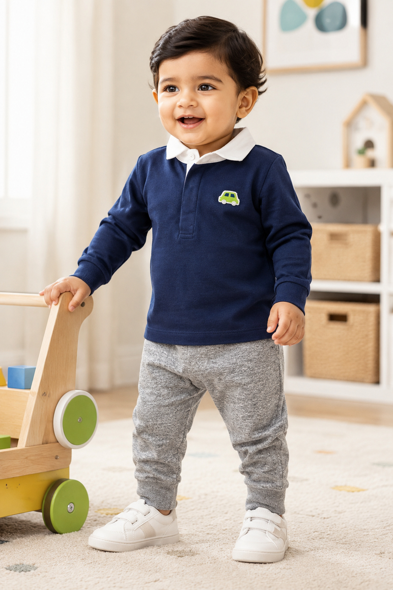 Navy with Grey-Full Jumpsuits