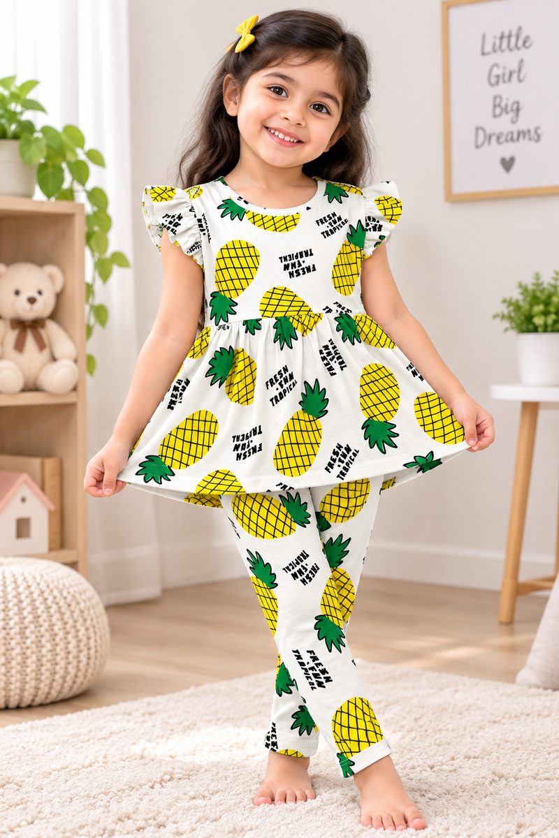 Pineapple Peplum Co-ord Girls set.