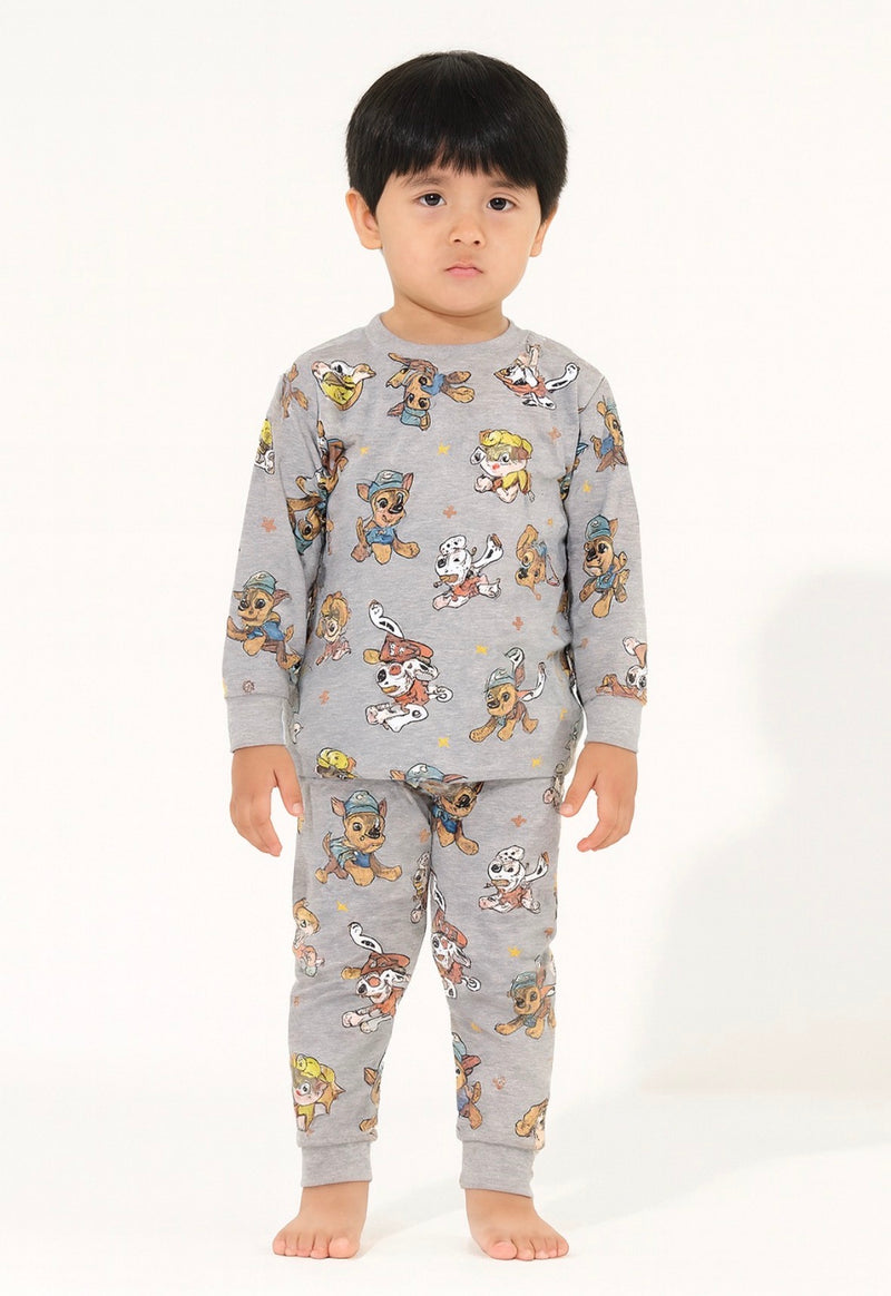 Gray with dog Kids Full Sleeve Set