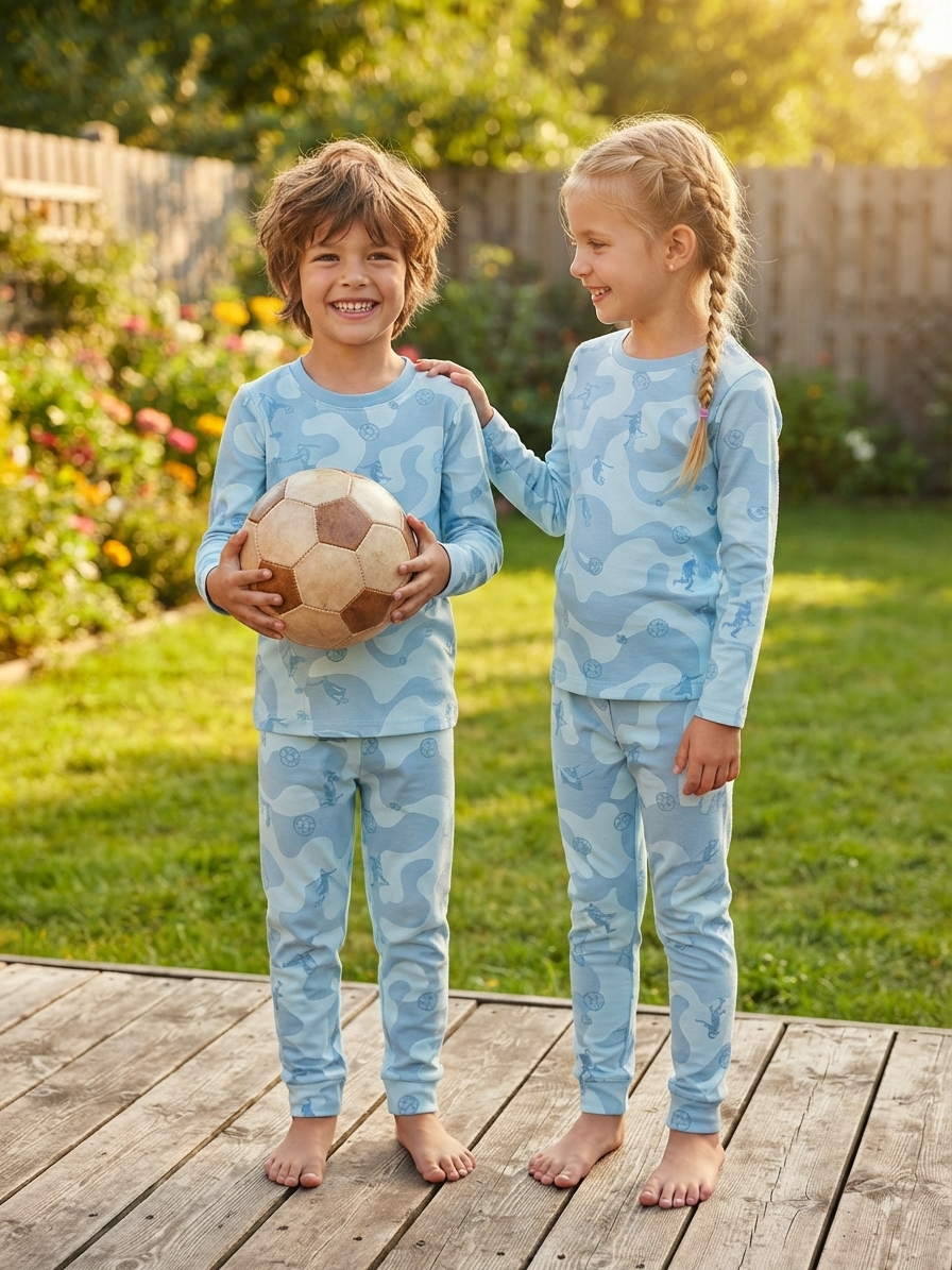 Athletic soccer player and ball pattern-Premium winter wears LoopKnit