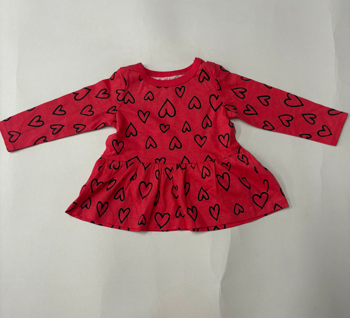 Full sleeve red heart -Baby Sleeveless top