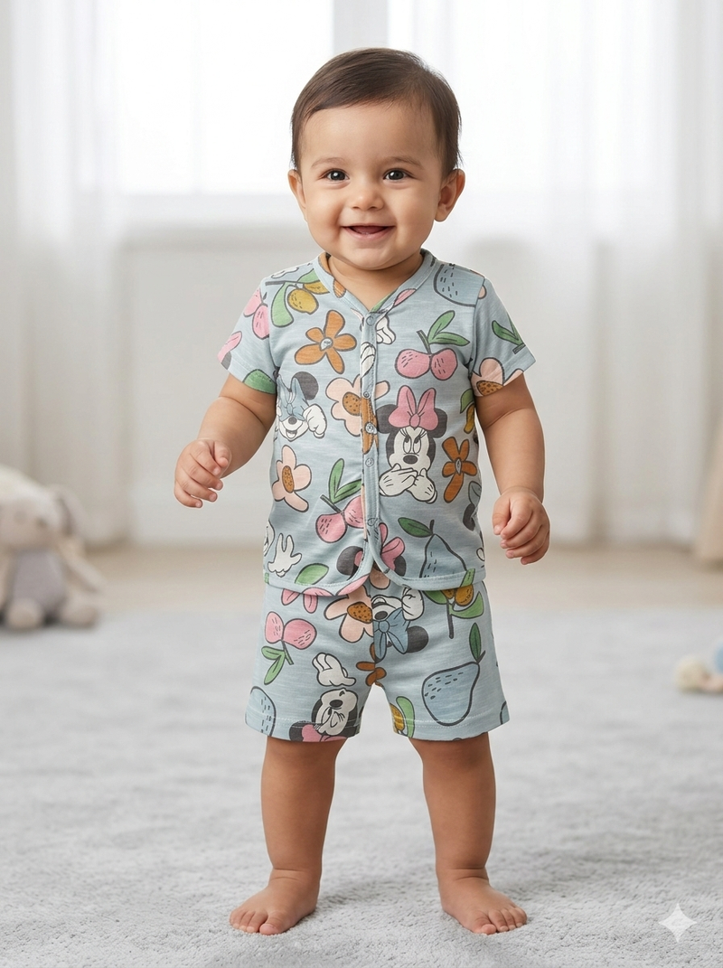 Mickey-Half Sleeve Jabla Short sets