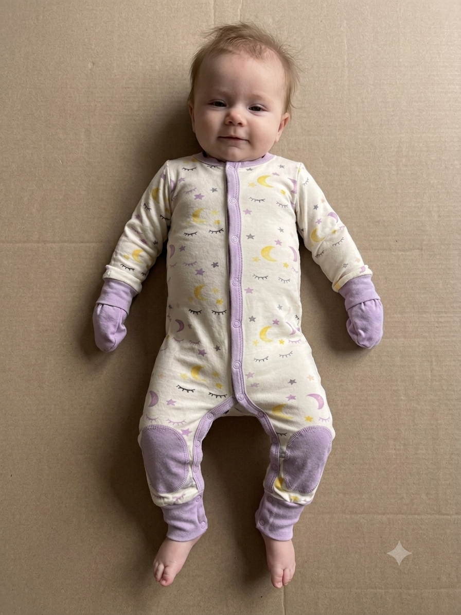 Violet half moon -high Quality Baby Jumpsuit