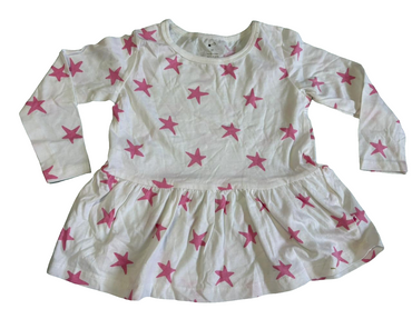 White with pink star-  baby full sleeve top
